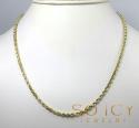 14k yellow gold solid diamond cut rope chain 18-30 inch 3mm