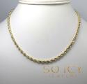 14k yellow gold solid diamond cut rope chain 18-26 inch 3.5mm
