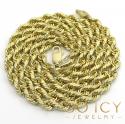 14k yellow gold solid diamond cut rope chain 20-30 inch 3.50mm