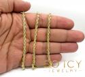 14k yellow gold solid diamond cut rope chain 18-30 inch 4mm