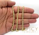 14k yellow gold solid diamond cut rope chain 18-30 inch 4mm