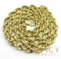 14k yellow gold solid diamond cut rope chain 18-26 inch 6mm