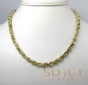 14k yellow gold solid diamond cut rope chain 18-26 inch 6mm