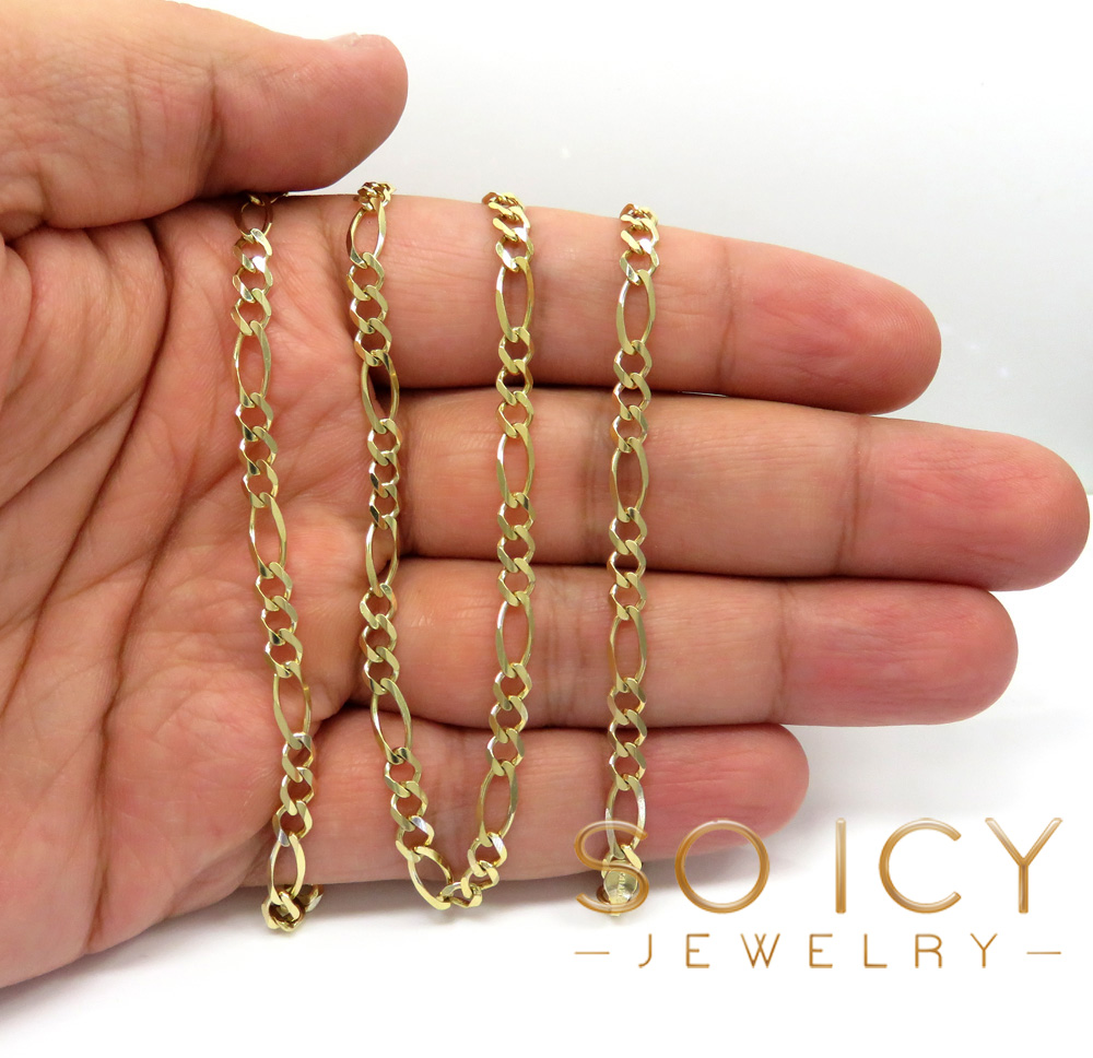Buy 14k Yellow Gold Solid Figaro Link Chain 22 Inch 4.50mm Online 
