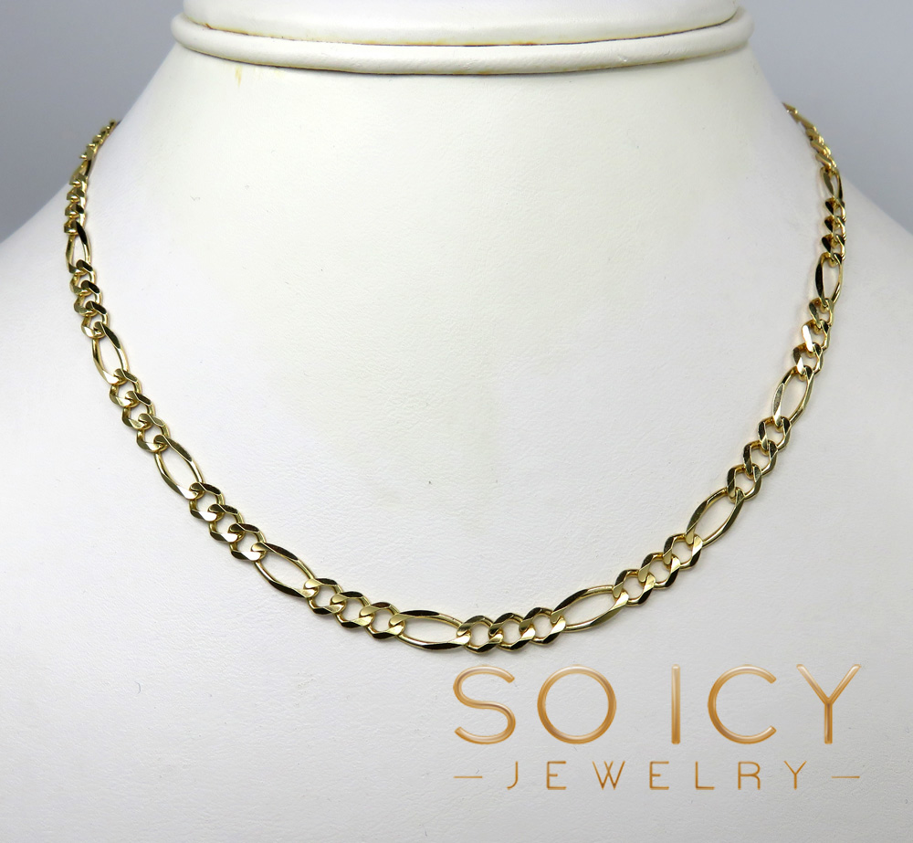 Buy 14k Yellow Gold Solid Figaro Link Chain 22 Inch 4.50mm Online 