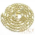 14k yellow gold solid figaro link chain 22 inch 4.50mm 