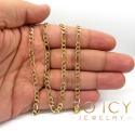 14k yellow gold solid figaro link chain 22 inch 4.50mm 