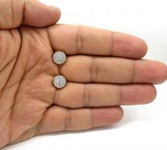 14k yellow white or rose gold diamond snow cap 9.7mm earrings 1.00ct
