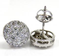 14k yellow white or rose gold diamond snow cap 9.7mm earrings 1.00ct