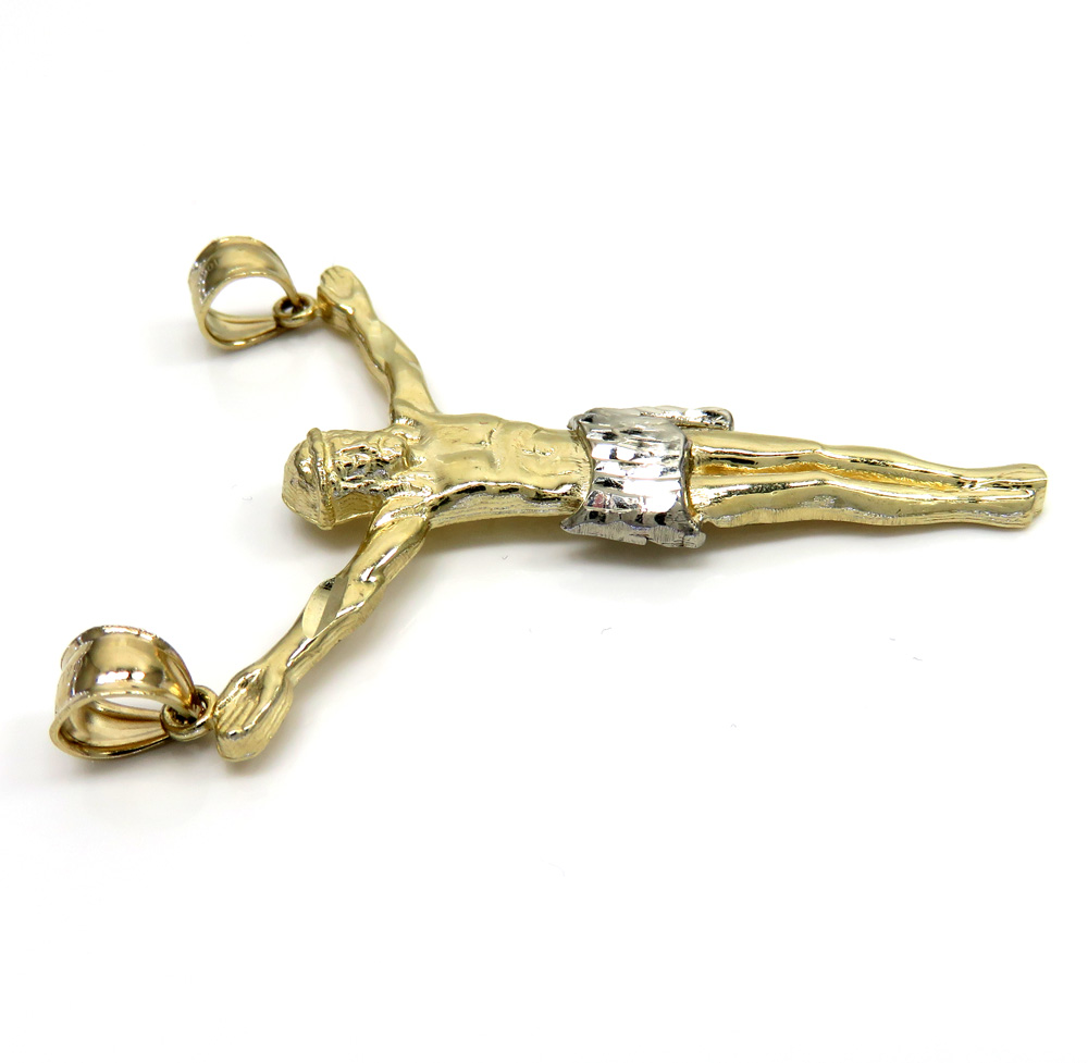 10k two tone gold large jesus pendant - Image 3
