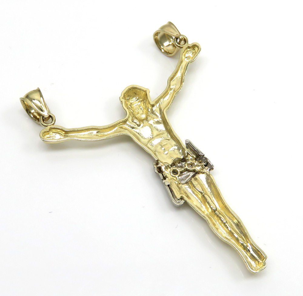 10k two tone gold large jesus pendant - Image 4
