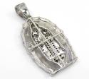 .925 sterling silver red & blue diamond virgin mary pendant 0.50ct