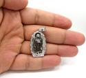 .925 sterling silver red & blue diamond virgin mary pendant 0.50ct