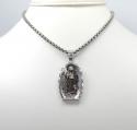 .925 sterling silver red & blue diamond virgin mary pendant 0.50ct