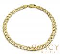 10k yellow gold hollow cuban bracelet 8.50