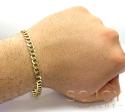 10k yellow gold hollow cuban bracelet 8.50