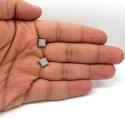 10k white gold diamond 7.50mm cube earrings 0.35ct 