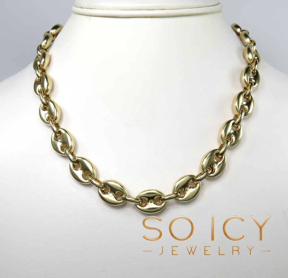 14k yellow gold large gucci link chain 26 inch 11mm 