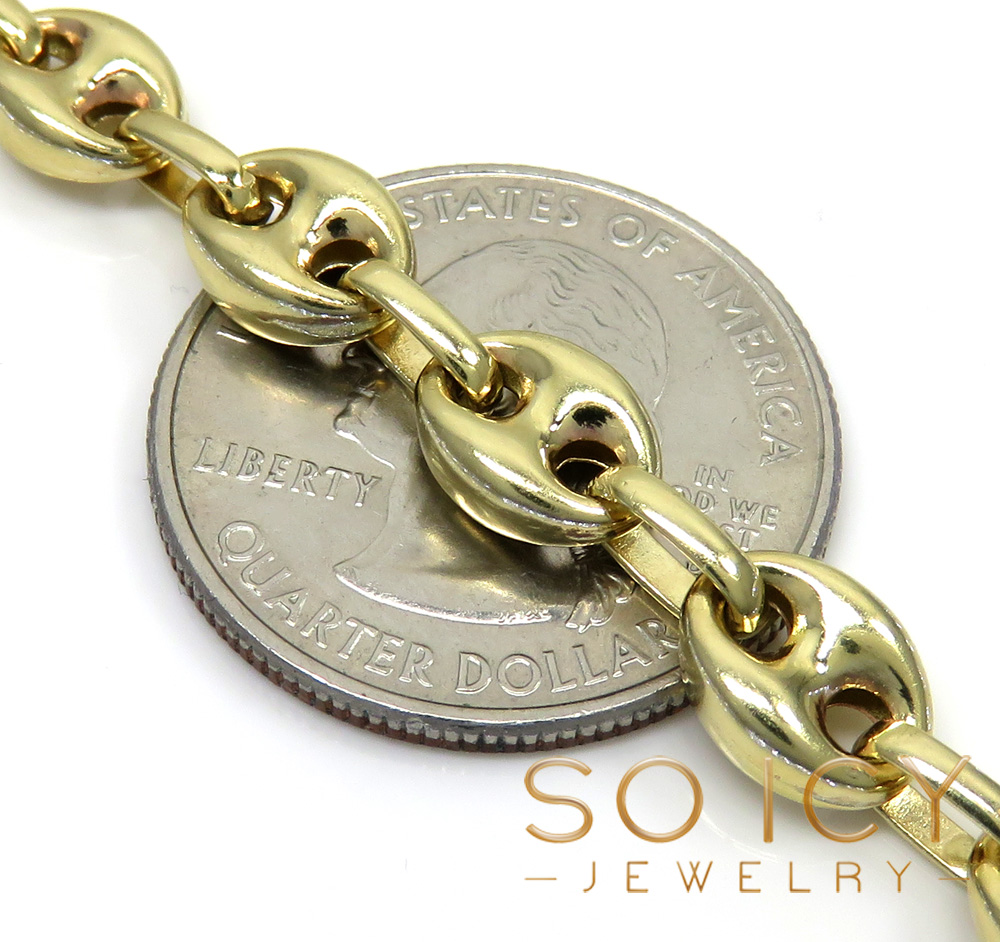 14k yellow gold gucci solid link chain 22-26 inch 7mm 
