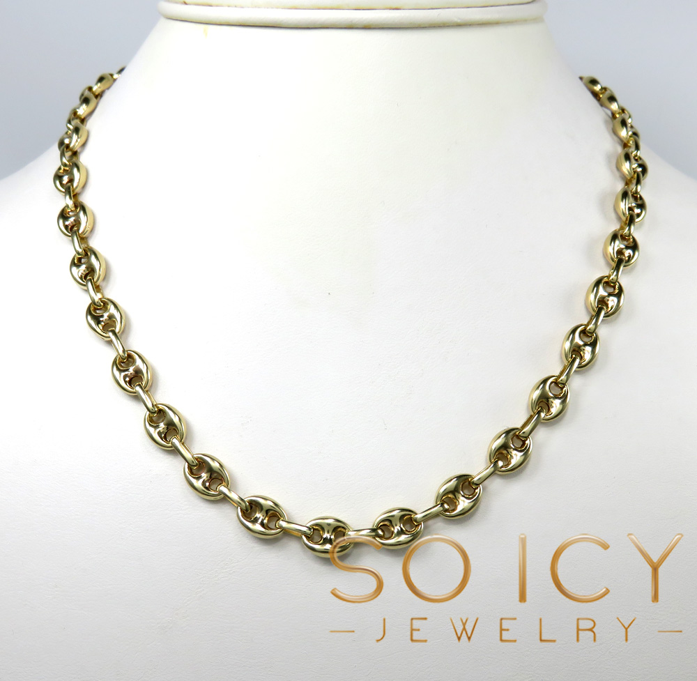 14k yellow gold gucci solid link chain 22-26 inch 7mm 