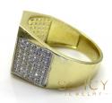 10k yellow gold hexagon cz ring 1.00ct