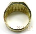10k yellow gold hexagon cz ring 1.00ct