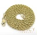 14k yellow gold skinny smooth hollow rope chain 16-26 inch 2mm