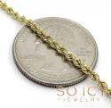 14k yellow gold skinny smooth hollow rope chain 16-26 inch 2mm