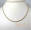 14k yellow gold skinny smooth hollow rope chain 16-26 inch 2mm