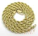 14k yellow gold hollow smooth rope chain 16-26 inch 3mm
