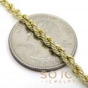 14k yellow gold hollow smooth rope chain 16-26 inch 3mm