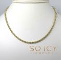 14k yellow gold hollow smooth rope chain 16-26 inch 3mm