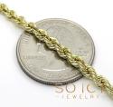 14k yellow gold hollow smooth rope chain 16-26 inch 3.50mm