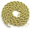 14k yellow gold hollow smooth rope chain 18-28 inch 4mm