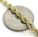 14k yellow gold hollow smooth rope chain 18-28 inch 4mm