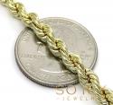 14k yellow gold hollow smooth rope chain 18-28 inch 5mm