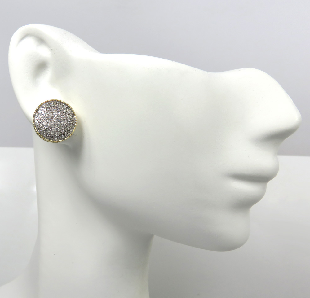 10k yellow gold xl diamond snow cap earrings 0.48ct 