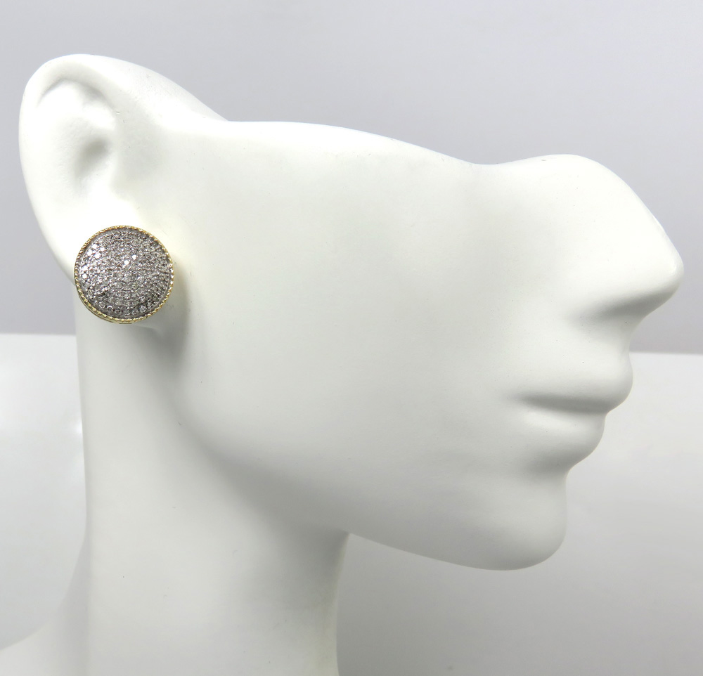 10k yellow gold xl diamond snow cap earrings 0.48ct - Image 5