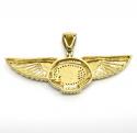 14k yellow gold diamond flying b wing pendant 0.61ct