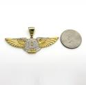 14k yellow gold diamond flying b wing pendant 0.61ct