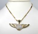 14k yellow gold diamond flying b wing pendant 0.61ct