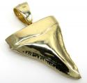 14k yellow gold diamond shark tooth pendant 1.10ct