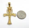 10k two tone solid gold evil eye eagle ankh cross 