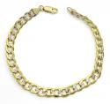 10k yellow gold diamond cut cuban bracelet 8.50