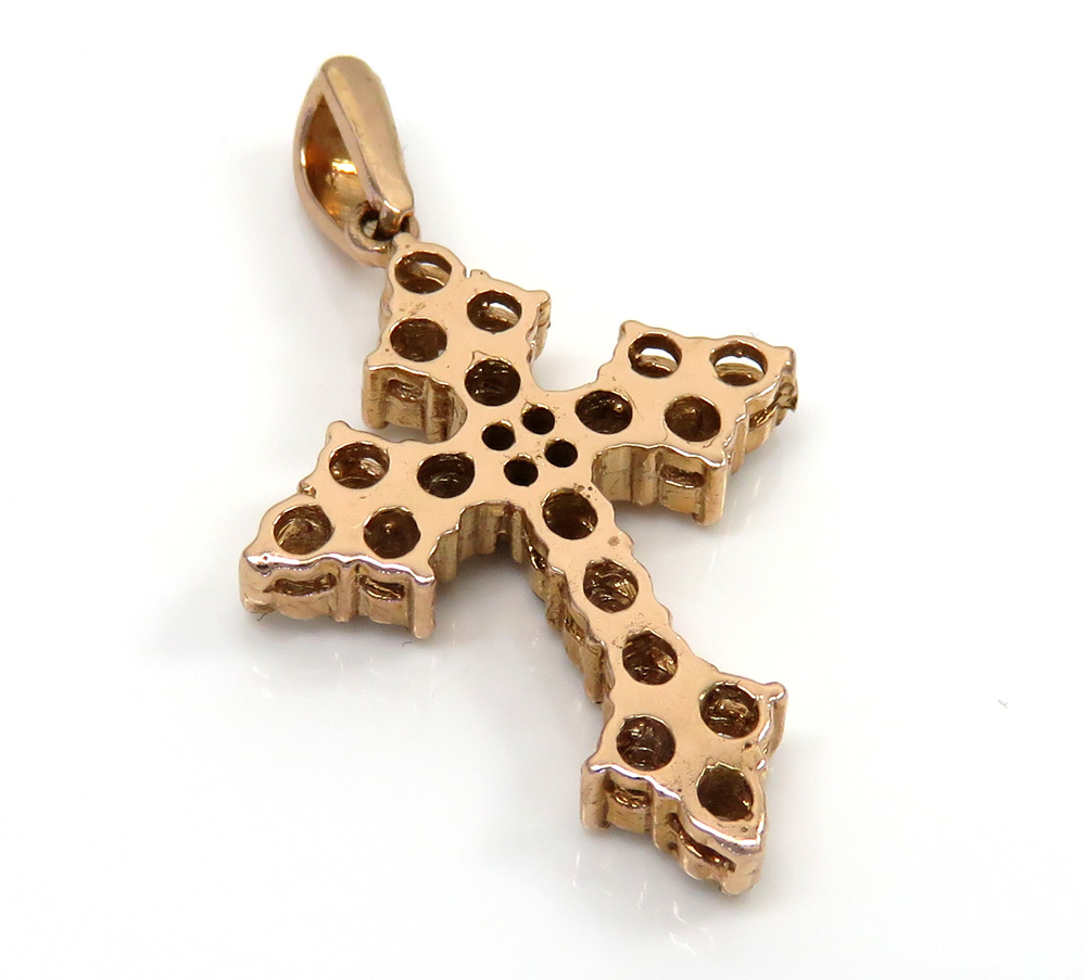 14k white or rose gold small royal diamond cross 1.30ct 