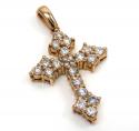 14k white or rose gold small royal diamond cross 1.30ct 
