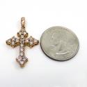 14k white or rose gold small royal diamond cross 1.30ct
