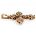 14k white or rose gold small royal diamond cross 1.30ct 