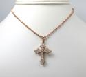 14k white or rose gold small royal diamond cross 1.30ct 