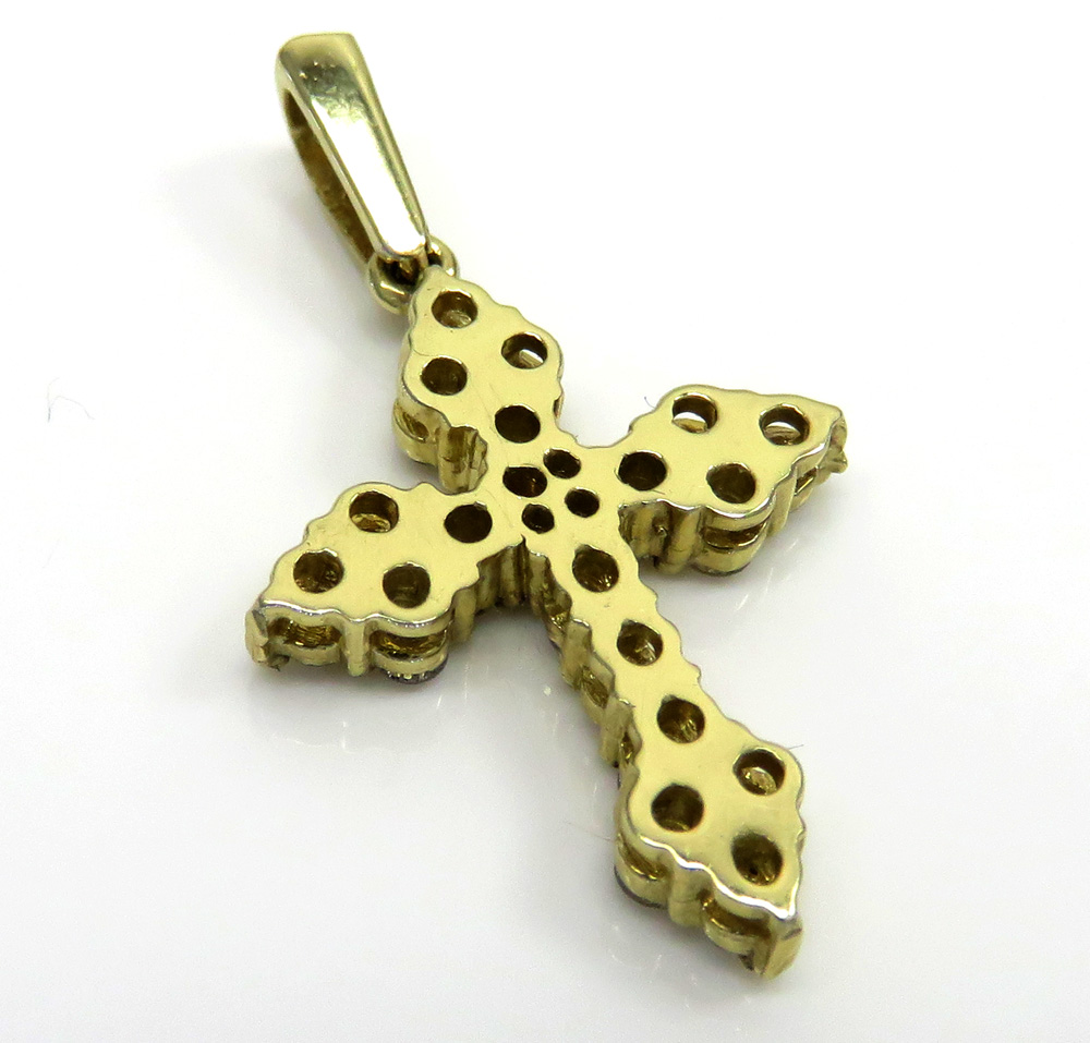 14k yellow gold mini royal diamond cross 1.00ct  - Image 4